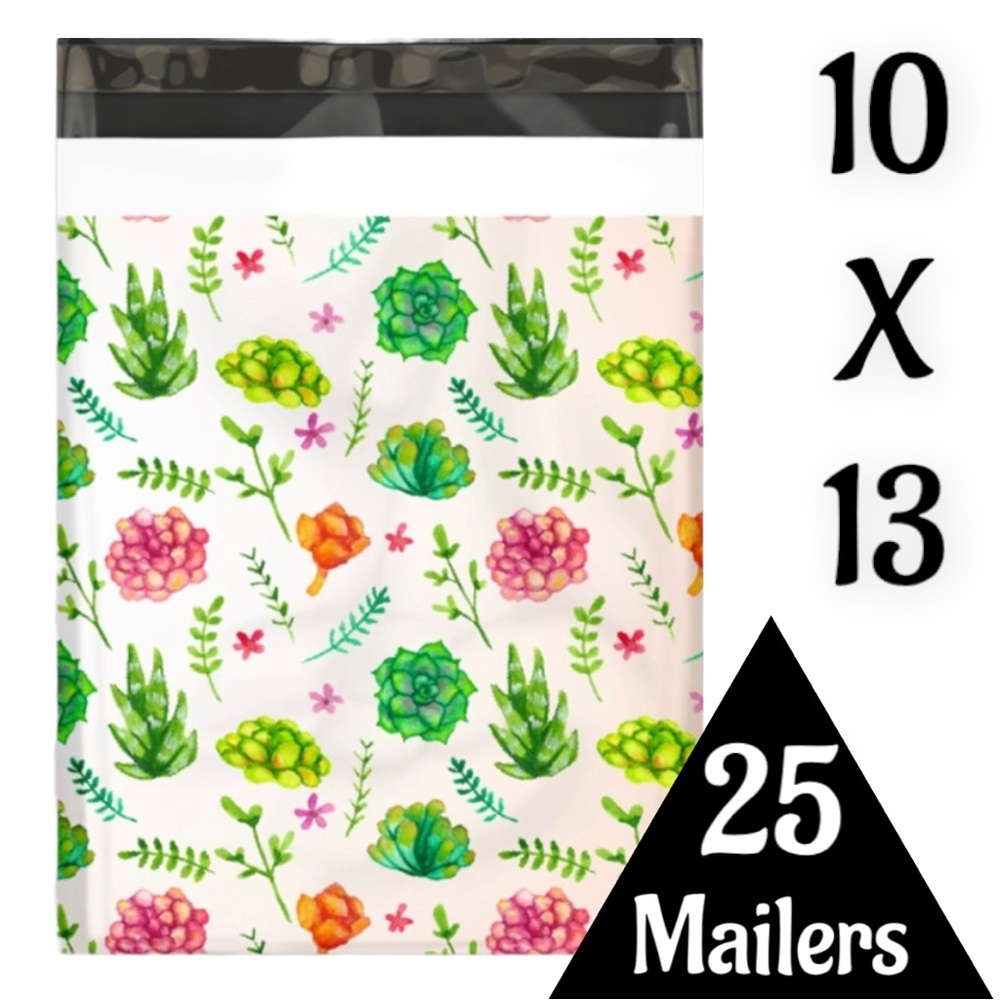 25 10X13 Poly Mailers Succulents  Shipping Envelopes PRICE IS FIRM - Picture 7 of 11